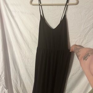 Cider Black Maxi Dress with Spaghetti Straps